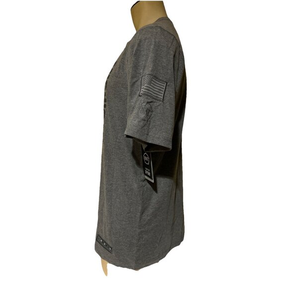 Michigan Wolverines USA Patch Military Tee Shirt Colosseum Men’s Large Gray - Picture 7 of 9